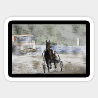 harness horse cart racing 03 Sticker